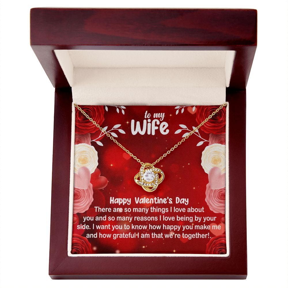 To My Wife Roses/Love Knot Necklace, Wife Gift, Wife Birthday Gift, Wife Necklace, Anniversary Gift For Wife, Gift For Wife, Valentines Day Gifts For Wife
