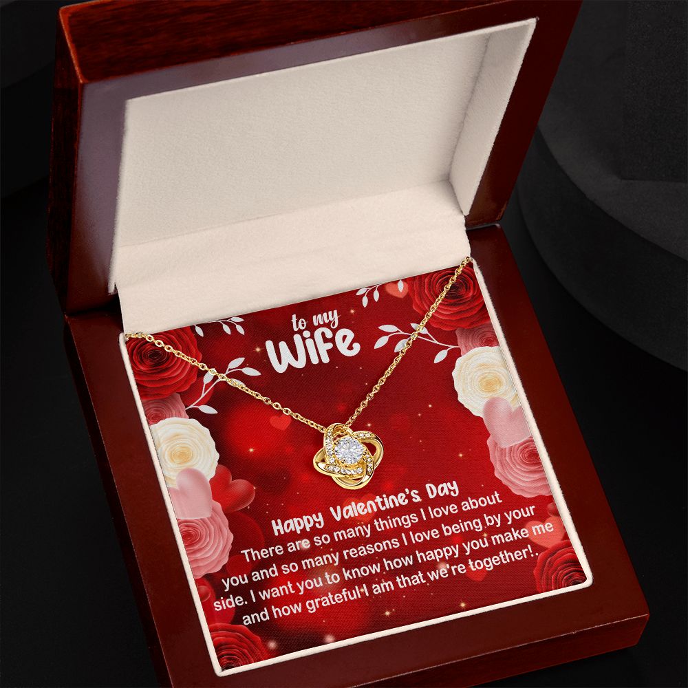 To My Wife Roses/Love Knot Necklace, Wife Gift, Wife Birthday Gift, Wife Necklace, Anniversary Gift For Wife, Gift For Wife, Valentines Day Gifts For Wife