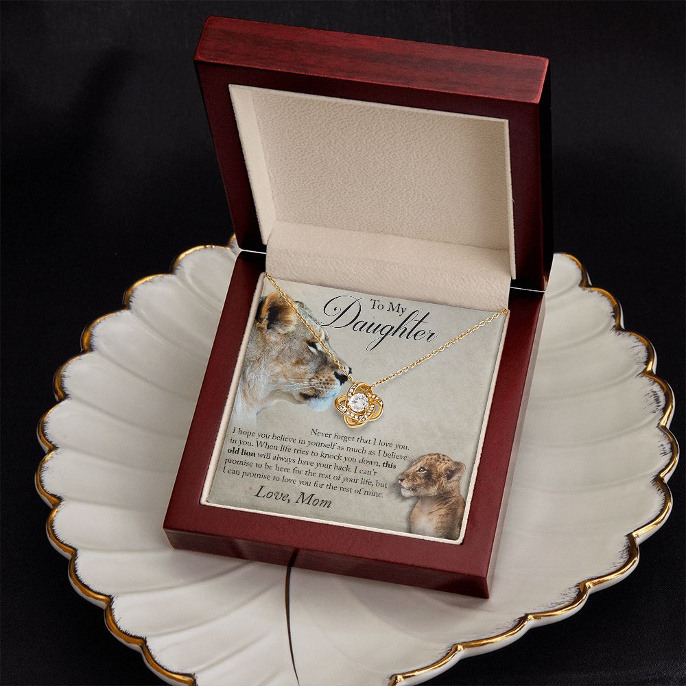To My Daughter Never Forget That I Love You - Love Mom - Love Knot Necklace