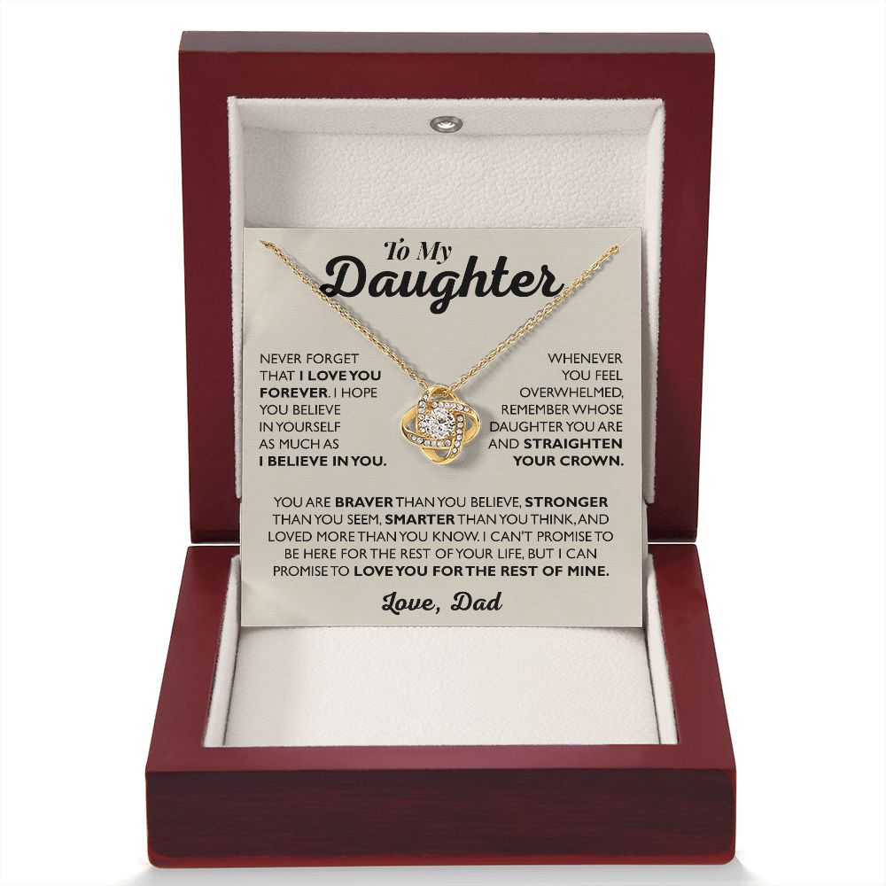 To My Daughter, Love You For The Rest Of Mine - Love Dad - Love Knot Necklace