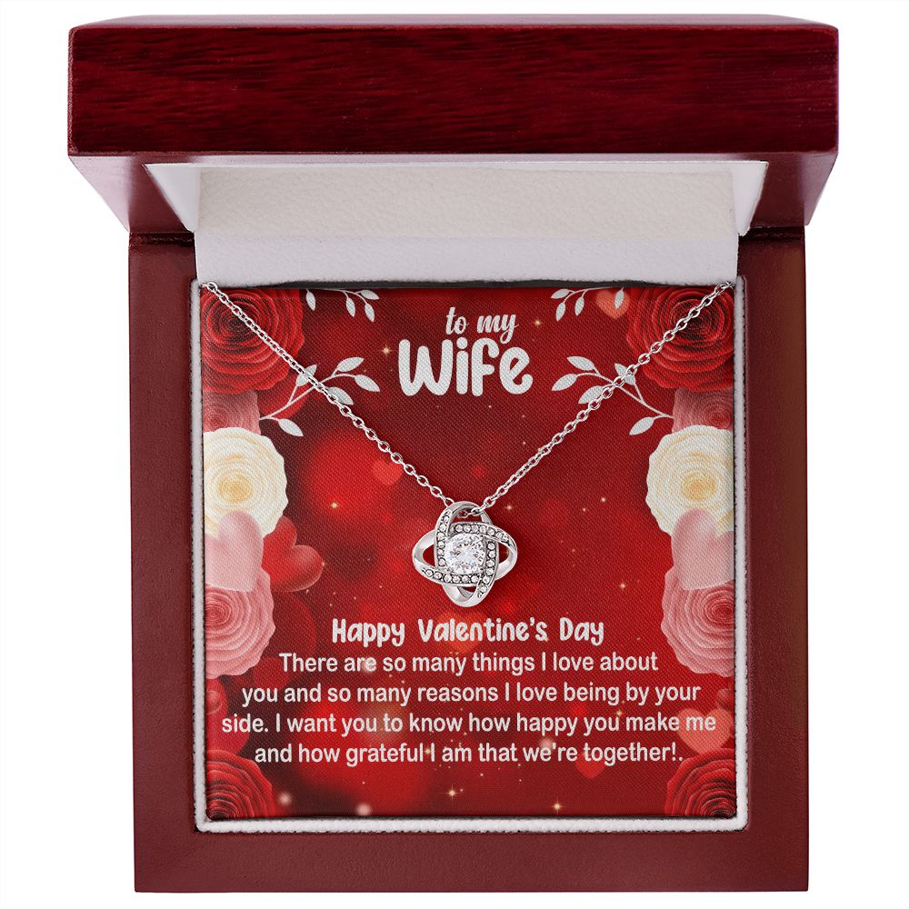 To My Wife Roses/Love Knot Necklace, Wife Gift, Wife Birthday Gift, Wife Necklace, Anniversary Gift For Wife, Gift For Wife, Valentines Day Gifts For Wife