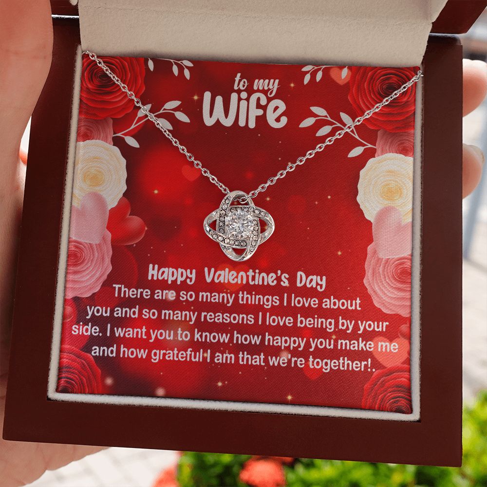 To My Wife Roses/Love Knot Necklace, Wife Gift, Wife Birthday Gift, Wife Necklace, Anniversary Gift For Wife, Gift For Wife, Valentines Day Gifts For Wife