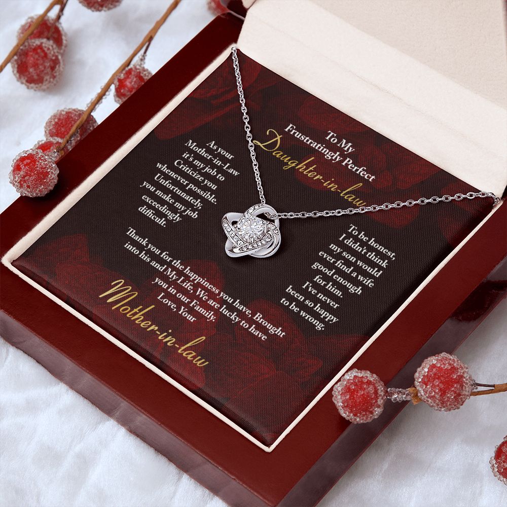 To My Frustratingly Perfect Daughter In Law - Love Knot Necklace