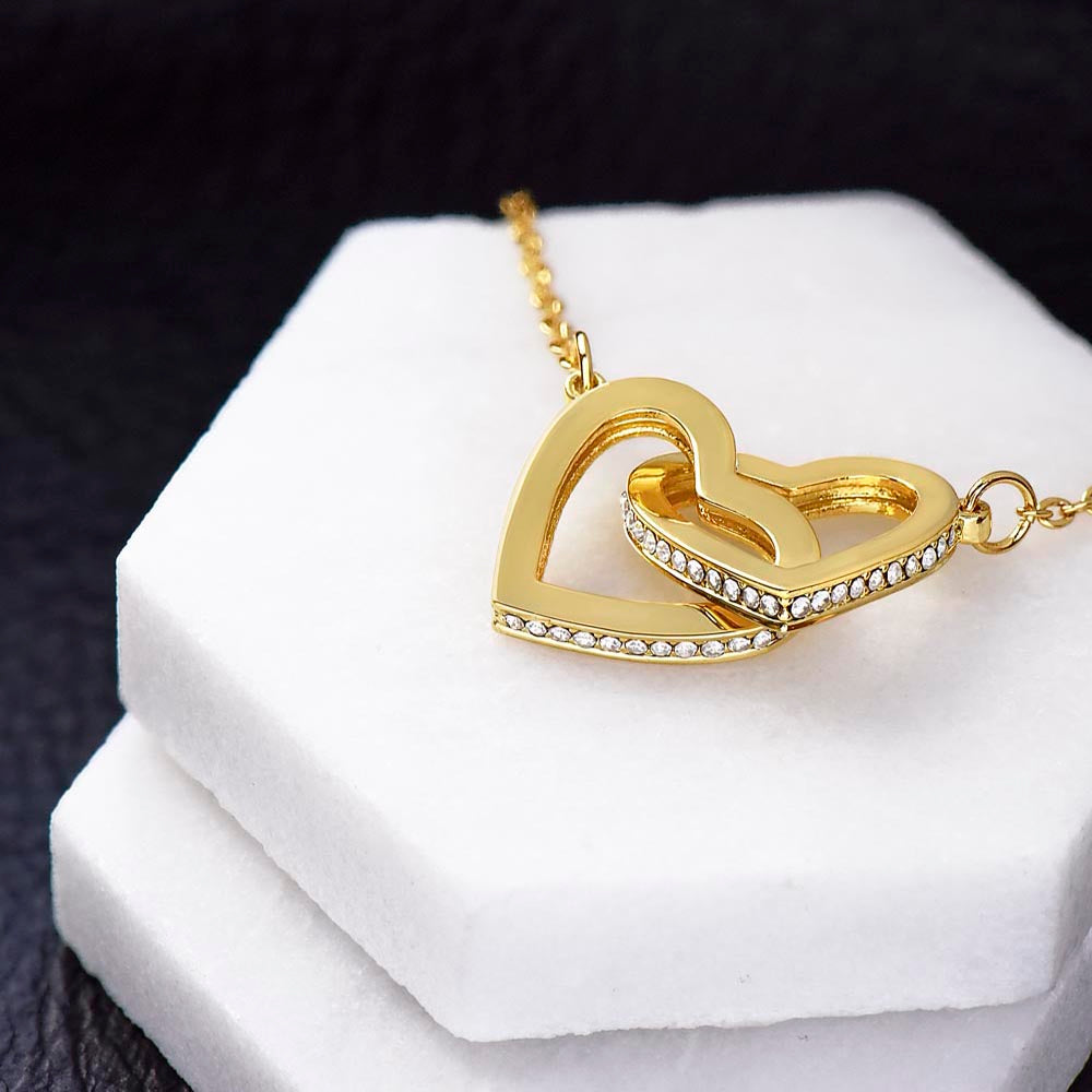 To My Beautiful Granddaughter (Always Be Brave) Love, Grandma - Interlocking Hearts Necklace