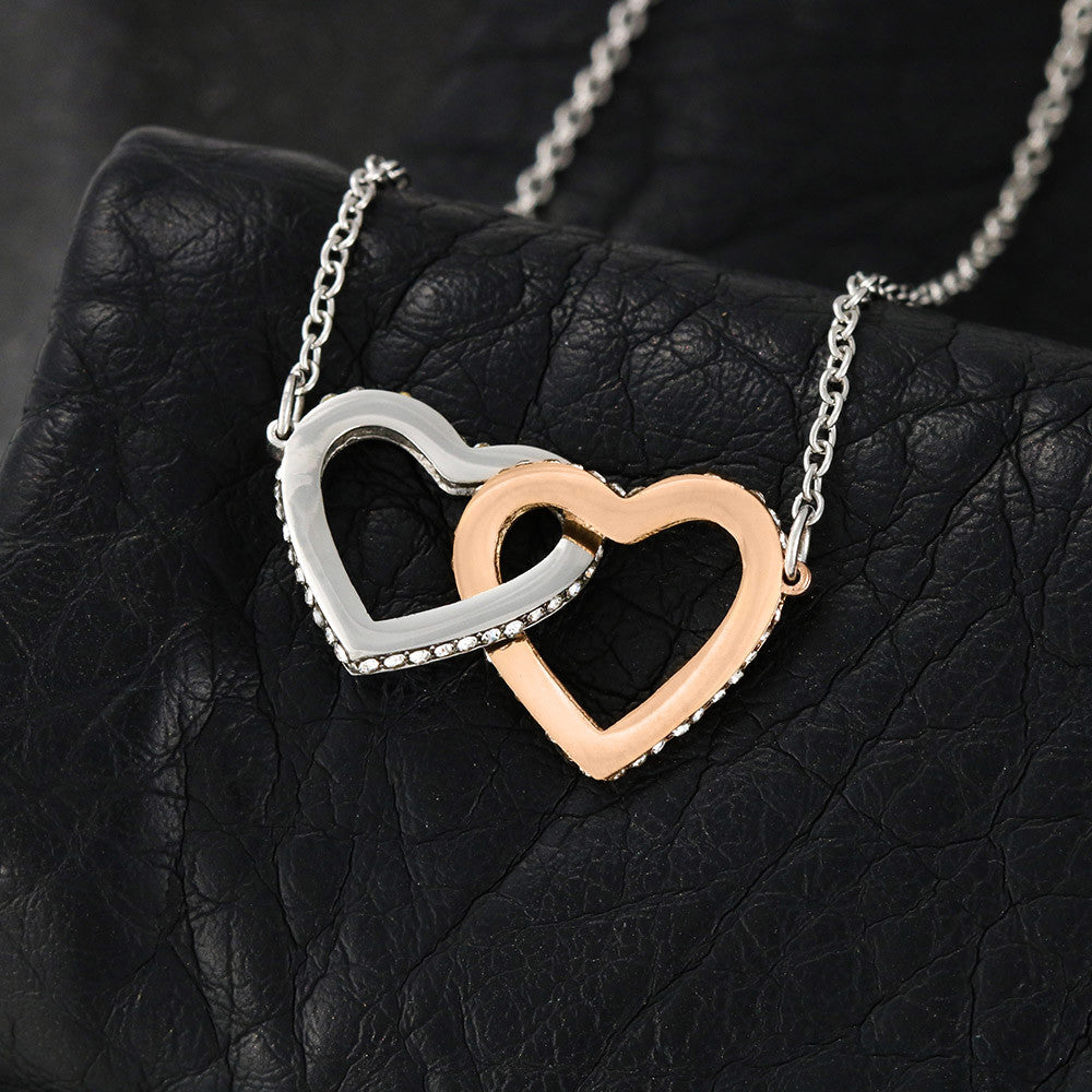 To My Beautiful Granddaughter (Always Be Brave) Love, Grandma - Interlocking Hearts Necklace