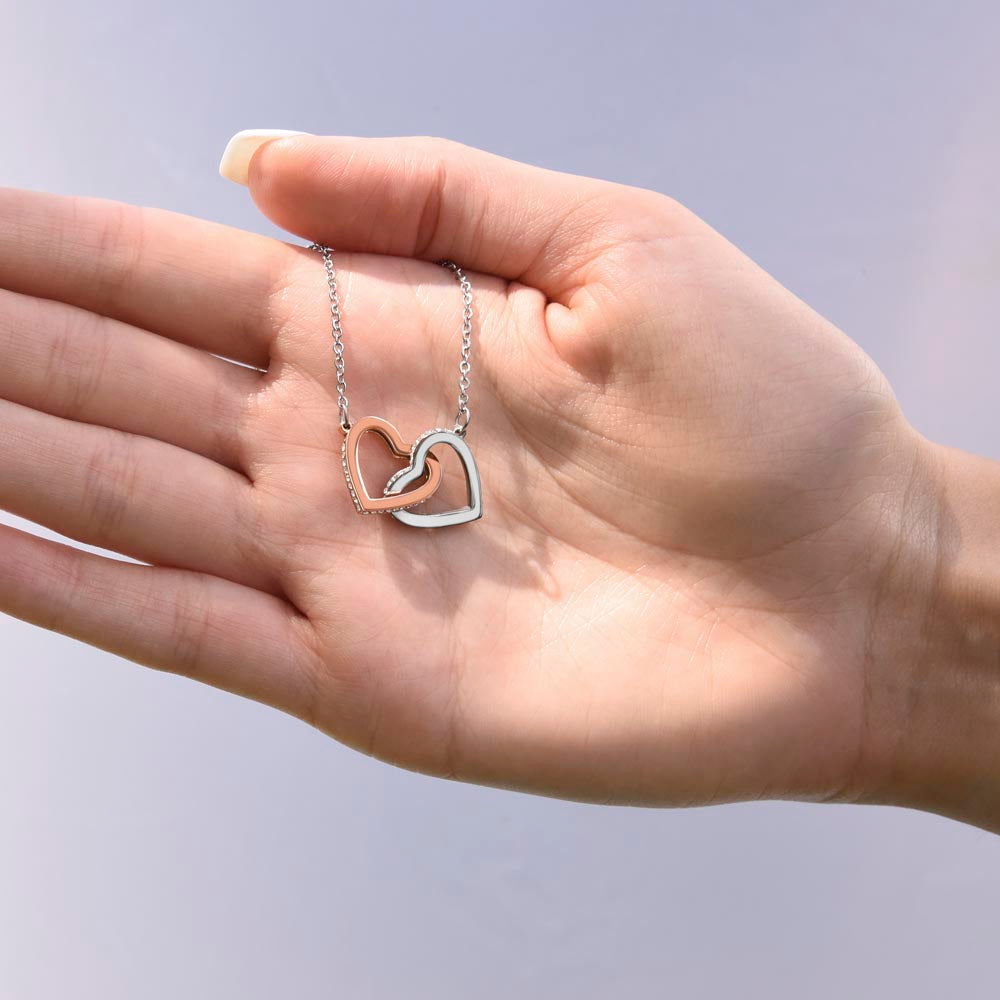 To My Beautiful Granddaughter (Always Be Brave) Love, Grandpa - Interlocking Hearts Necklace