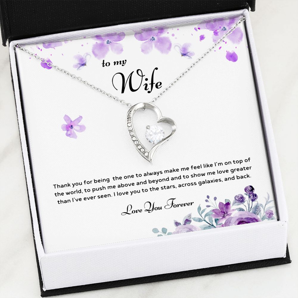 To My Wife - Forever Grateful, Forever in Love - Forever Love Necklace