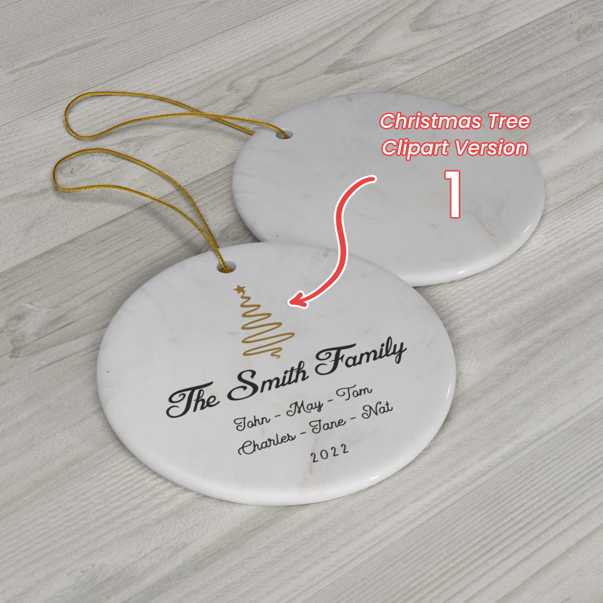 Christmas Family Ornament - Family Names Christmas 2022 - Christmas Tree Clipart