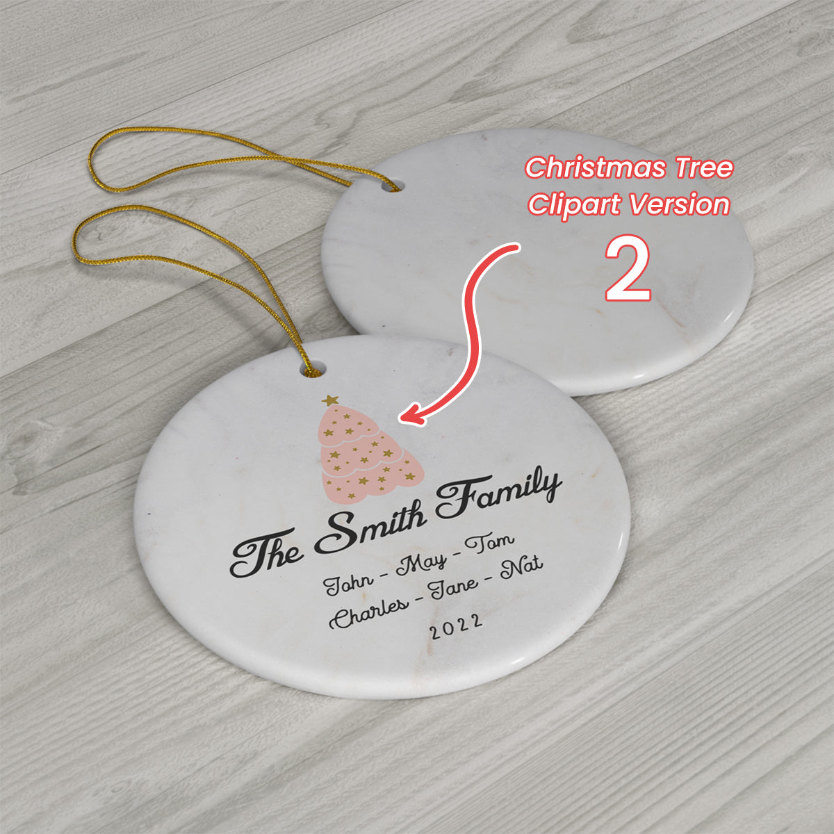 Christmas Family Ornament - Family Names Christmas 2022 - Christmas Tree Clipart