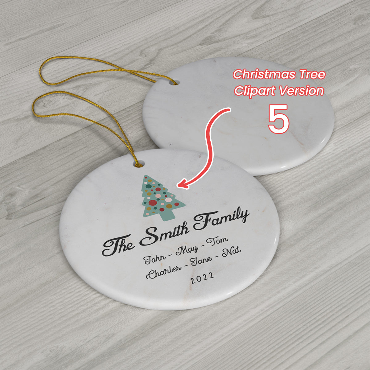 Christmas Family Ornament - Family Names Christmas 2022 - Christmas Tree Clipart