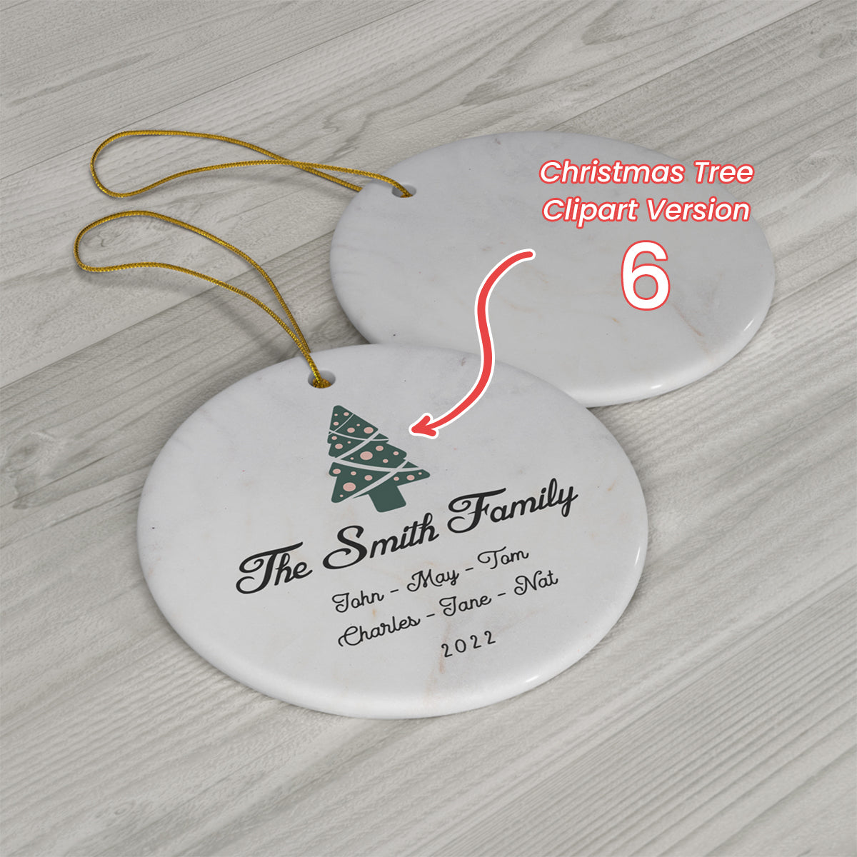 Christmas Family Ornament - Family Names Christmas 2022 - Christmas Tree Clipart