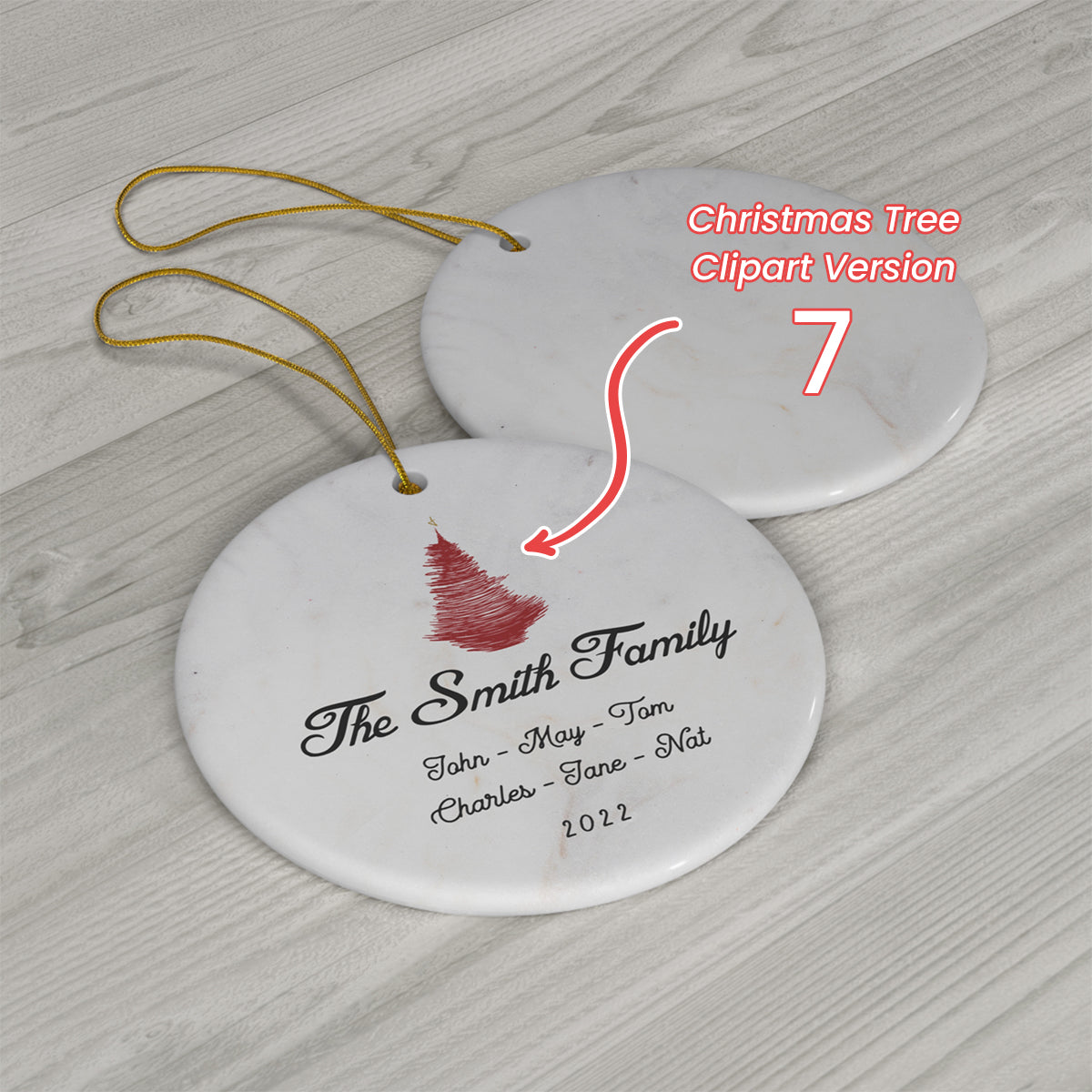 Christmas Family Ornament - Family Names Christmas 2022 - Christmas Tree Clipart