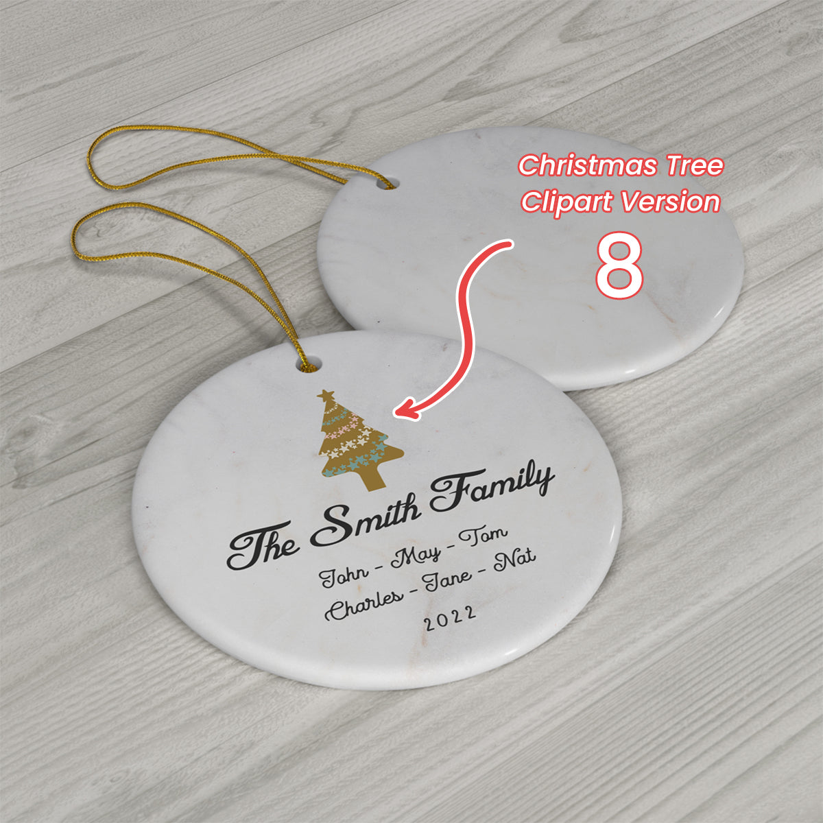 Christmas Family Ornament - Family Names Christmas 2022 - Christmas Tree Clipart