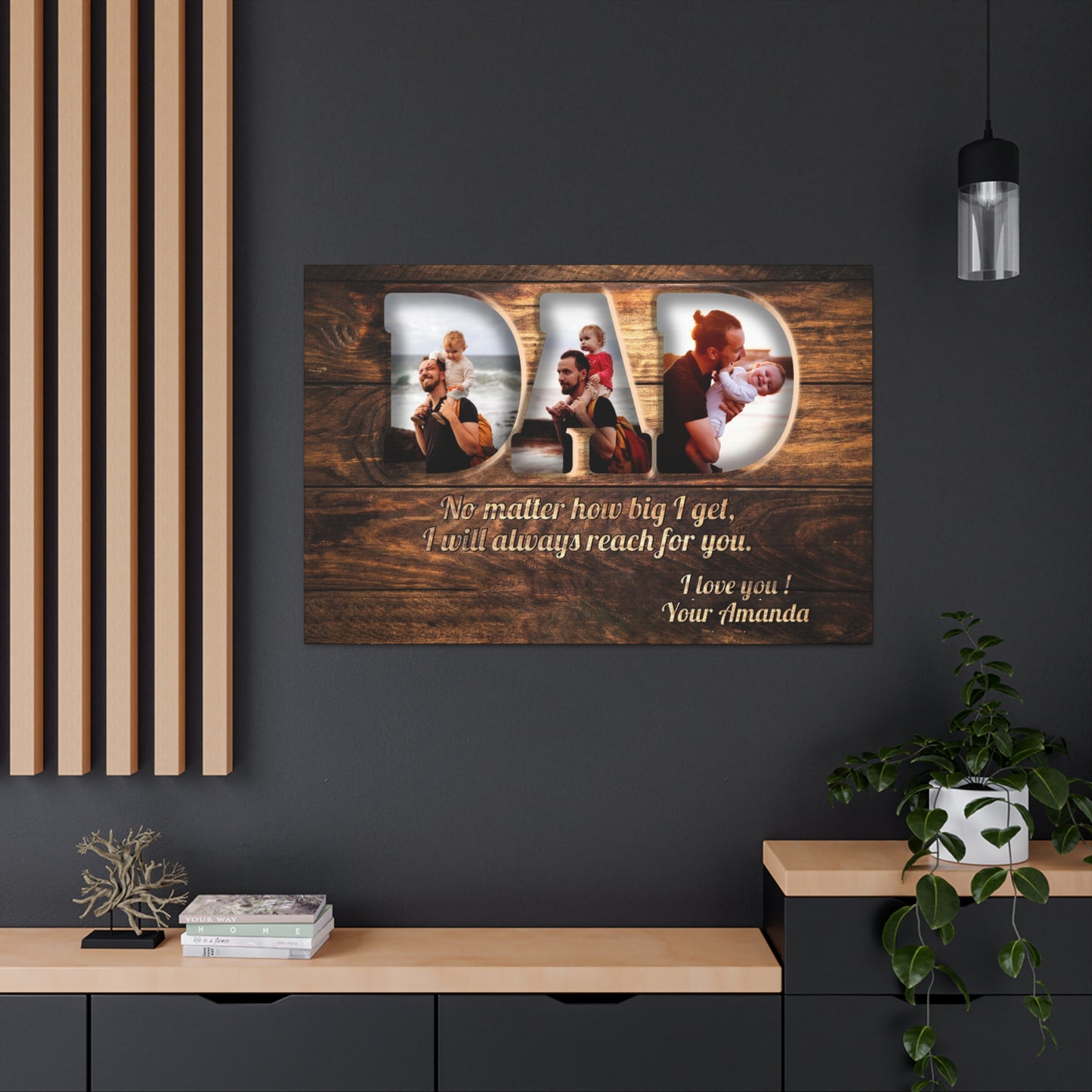 Dad Personalized Photo Premium Canvas (Wood Version)