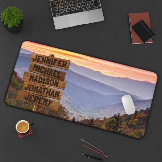 Smoky Mountains Multi-Names Personalized Desk Mat