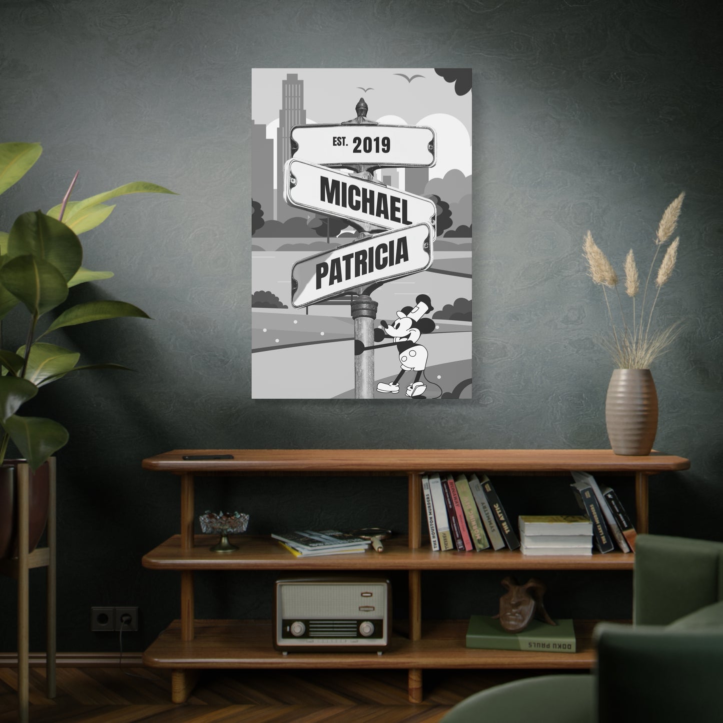 Steamboat Willie - Vintage Street Sign Personalized Premium Canvas