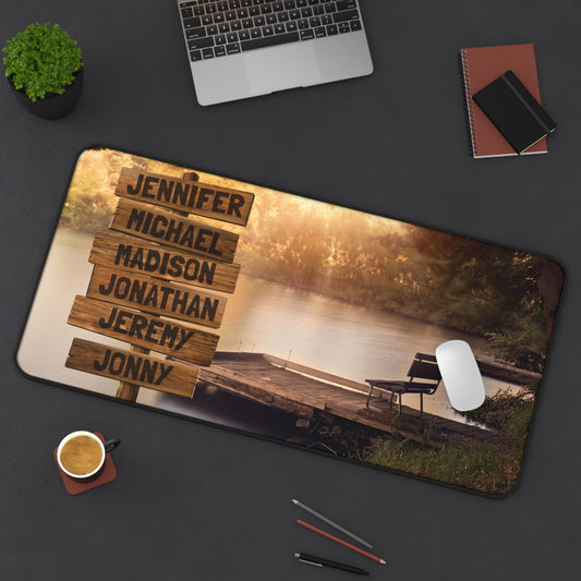 Lake Dock Multi-Names Personalized Desk Mat