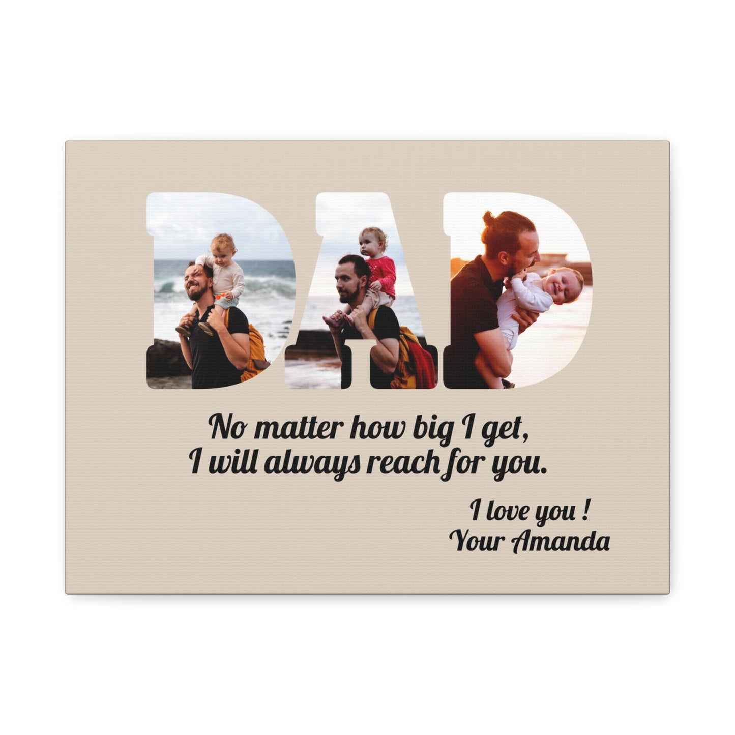 Dad Personalized Photo Premium Canvas (Plain Version)