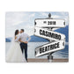 Wedding Couple Photo with Vintage Street Sign Personalized Premium Canvas