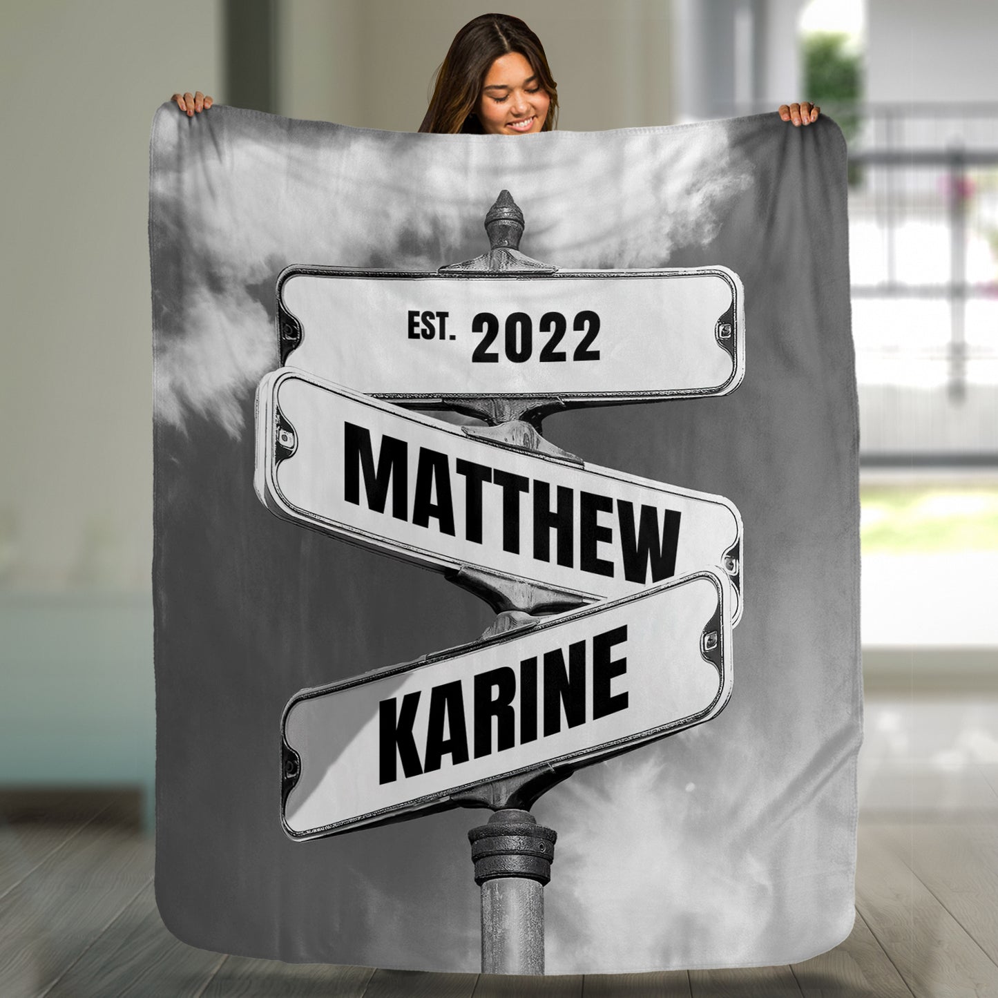 Vintage Street Sign Personalized Premium Blanket