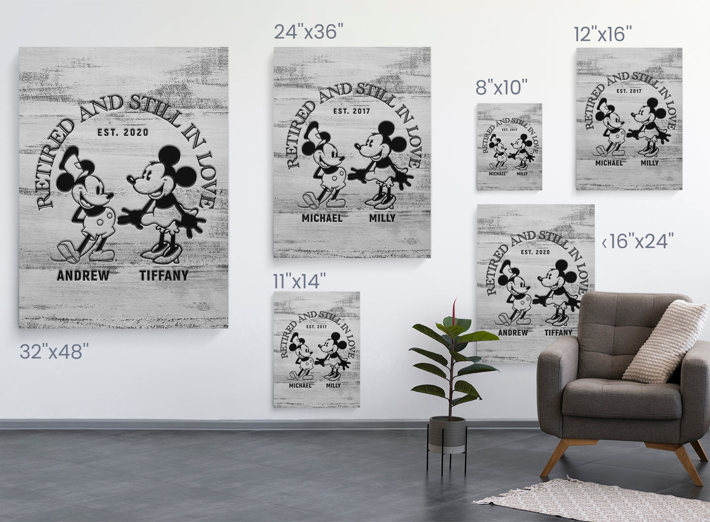 Steamboat Willie - Retired and Still in Love Personalized Premium Canvas