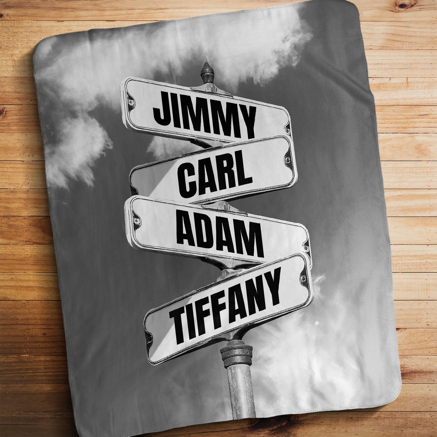 Family Member Names Vintage Street Sign Personalized Premium Blanket