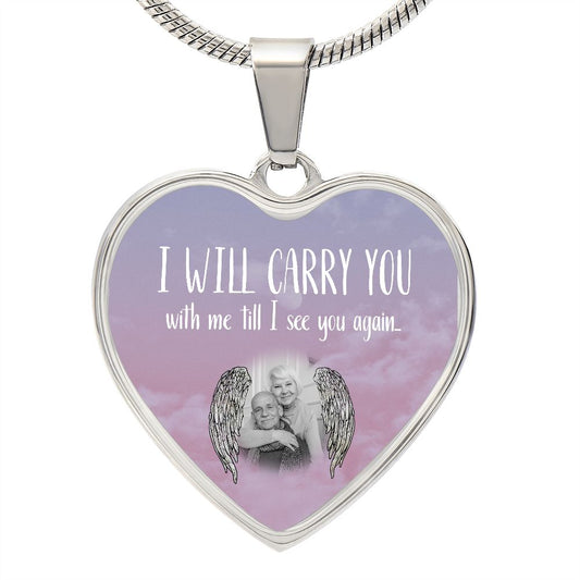 I Will Carry You | Personalized Photo Memorial Premium Necklace