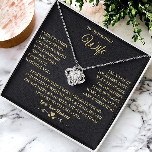 To My Beautiful Wife - To Feel My Love - Love Knot Necklace