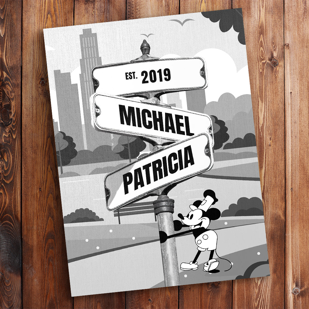 Steamboat Willie - Vintage Street Sign Personalized Premium Canvas