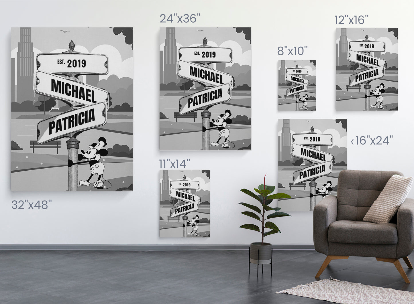 Steamboat Willie - Vintage Street Sign Personalized Premium Canvas