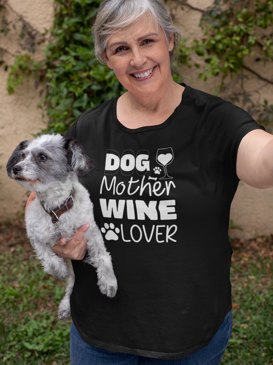Dog Mother Wine Lover T-Shirt