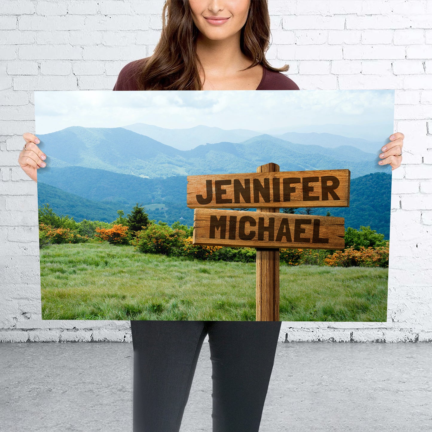 Mountains Multi-Names Personalized Premium Canvas