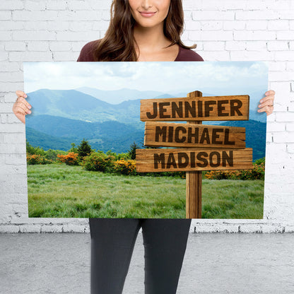 Mountains Multi-Names Personalized Premium Canvas