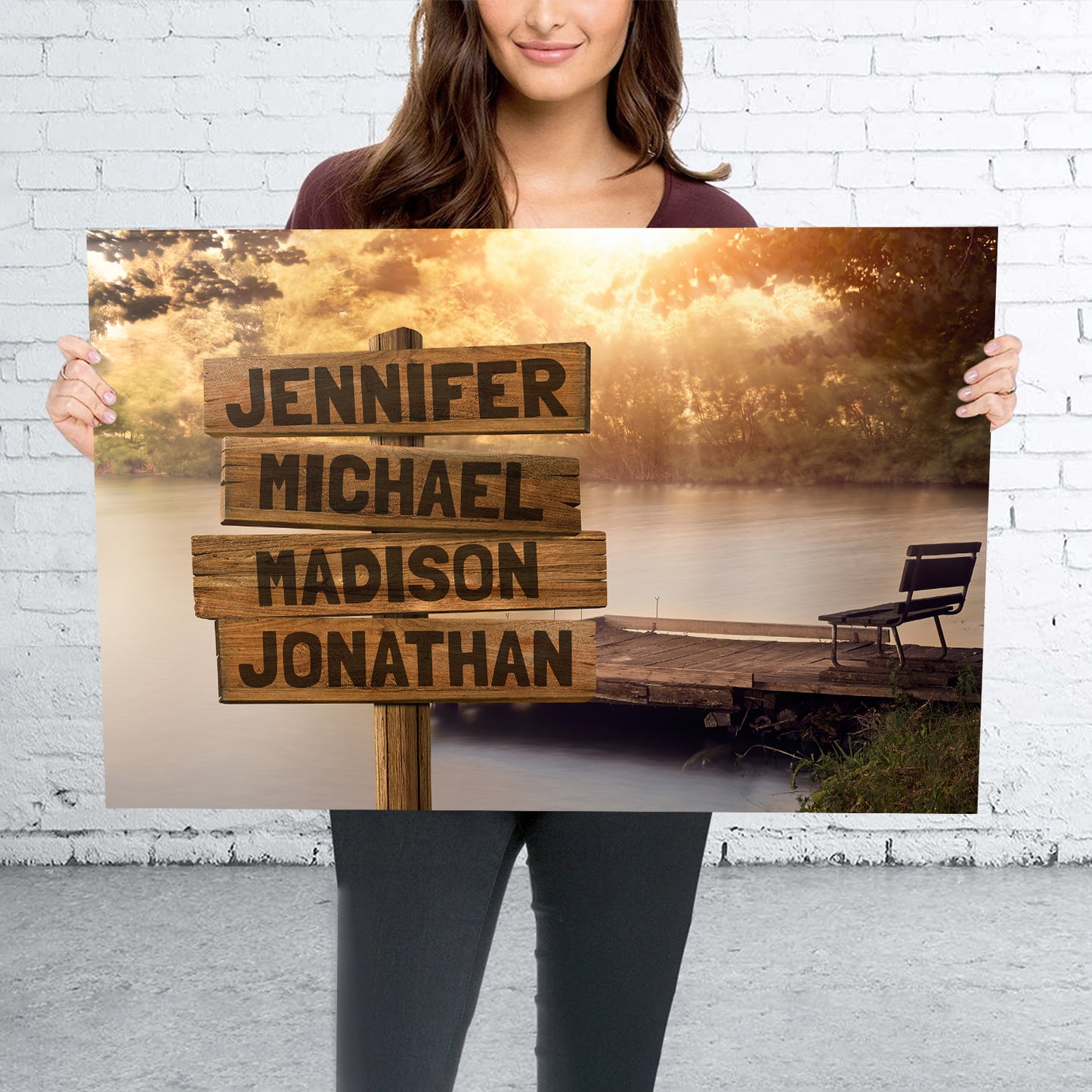 Lake Dock Multi-Names Personalized Premium Canvas