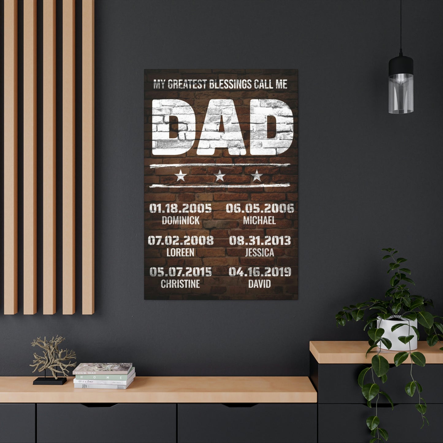 My Greatest Blessings Call Me Dad Rustic Brick Wall Personalized Premium Canvas