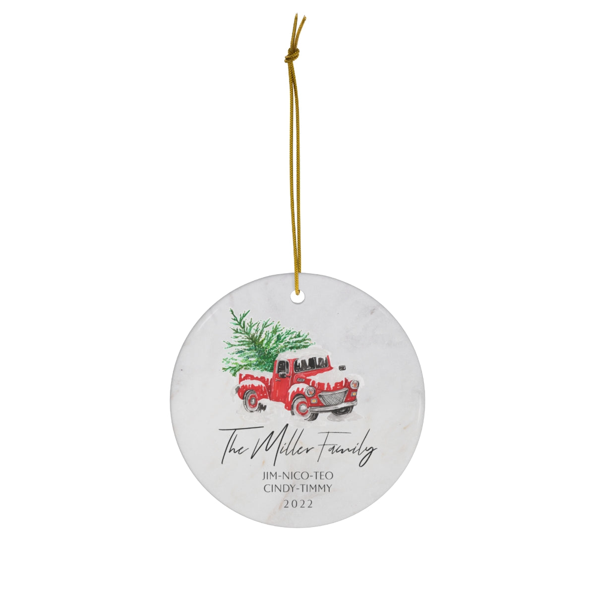 Christmas Truck Ornament - Personalized Family Christmas Ornament - Family Ornament - First Christmas