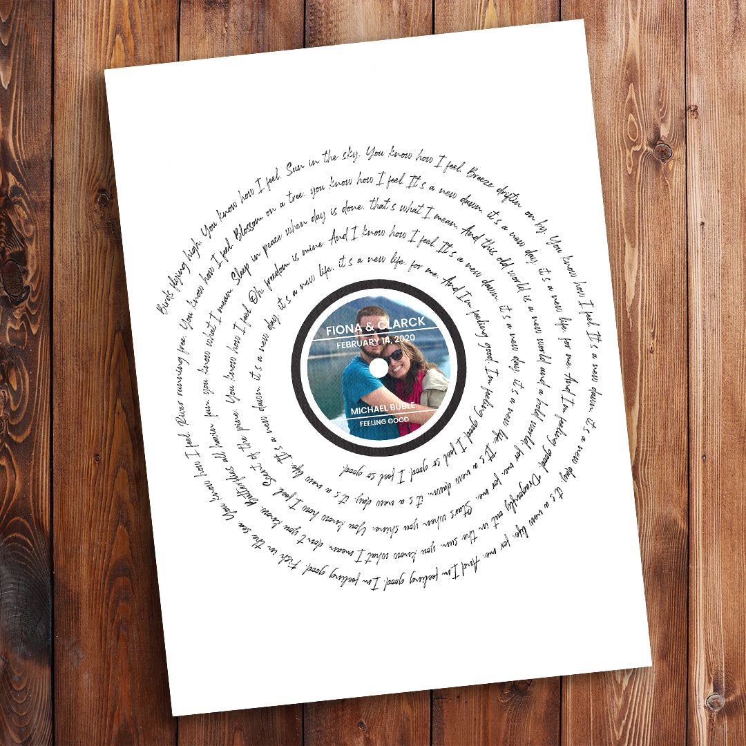 Husband Valentines Day Gift Anniversary Gift Personalized Record Print Custom Print Vinyl Poster Record Lyric Print Song Lyric Personalized Premium Canvas