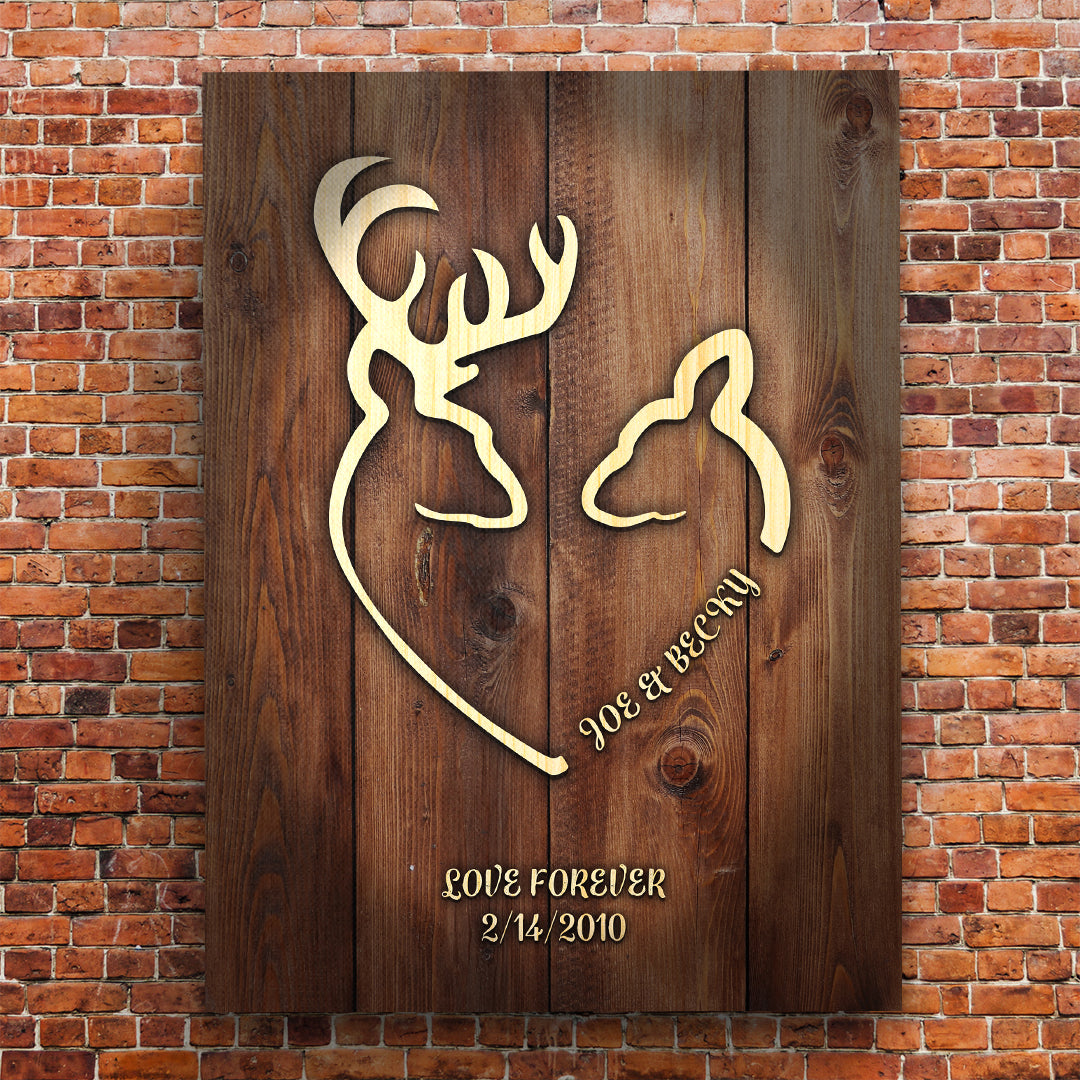 Buck and Doe Personalized Premium Canvas