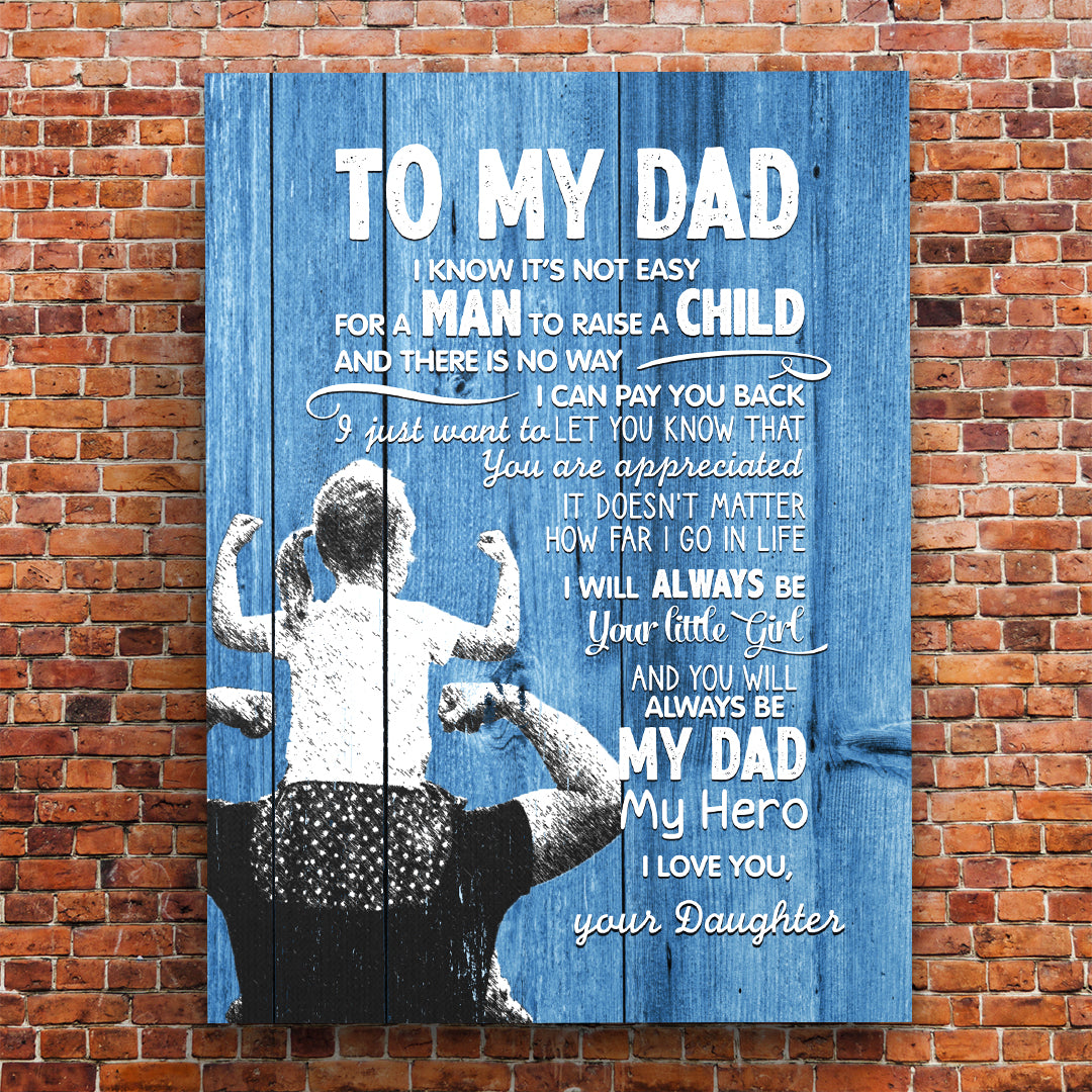 To My Dad Personalized Premium Canvas - Gift from Daughter