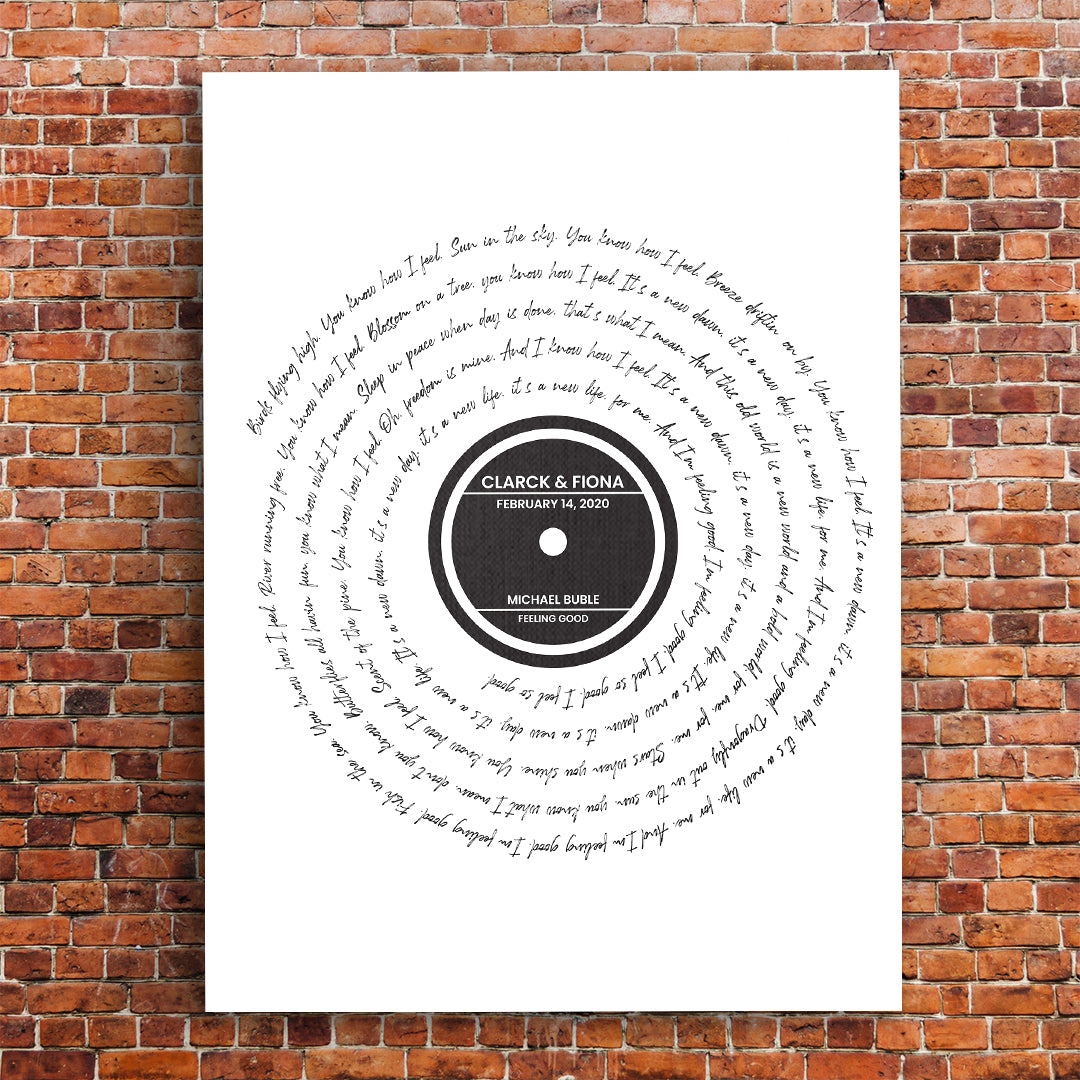 Husband Valentines Day Gift Anniversary Gift Personalized Record Print Custom Print Vinyl Poster Record Lyric Print Song Lyric Personalized Premium Canvas