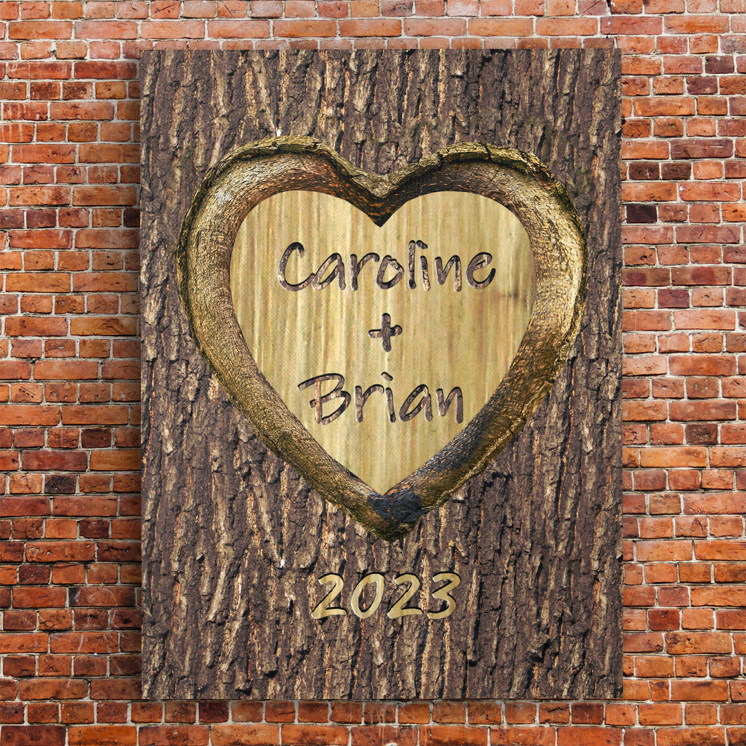 “So In Love” Personalized Light Wood Plank Premium Canvas