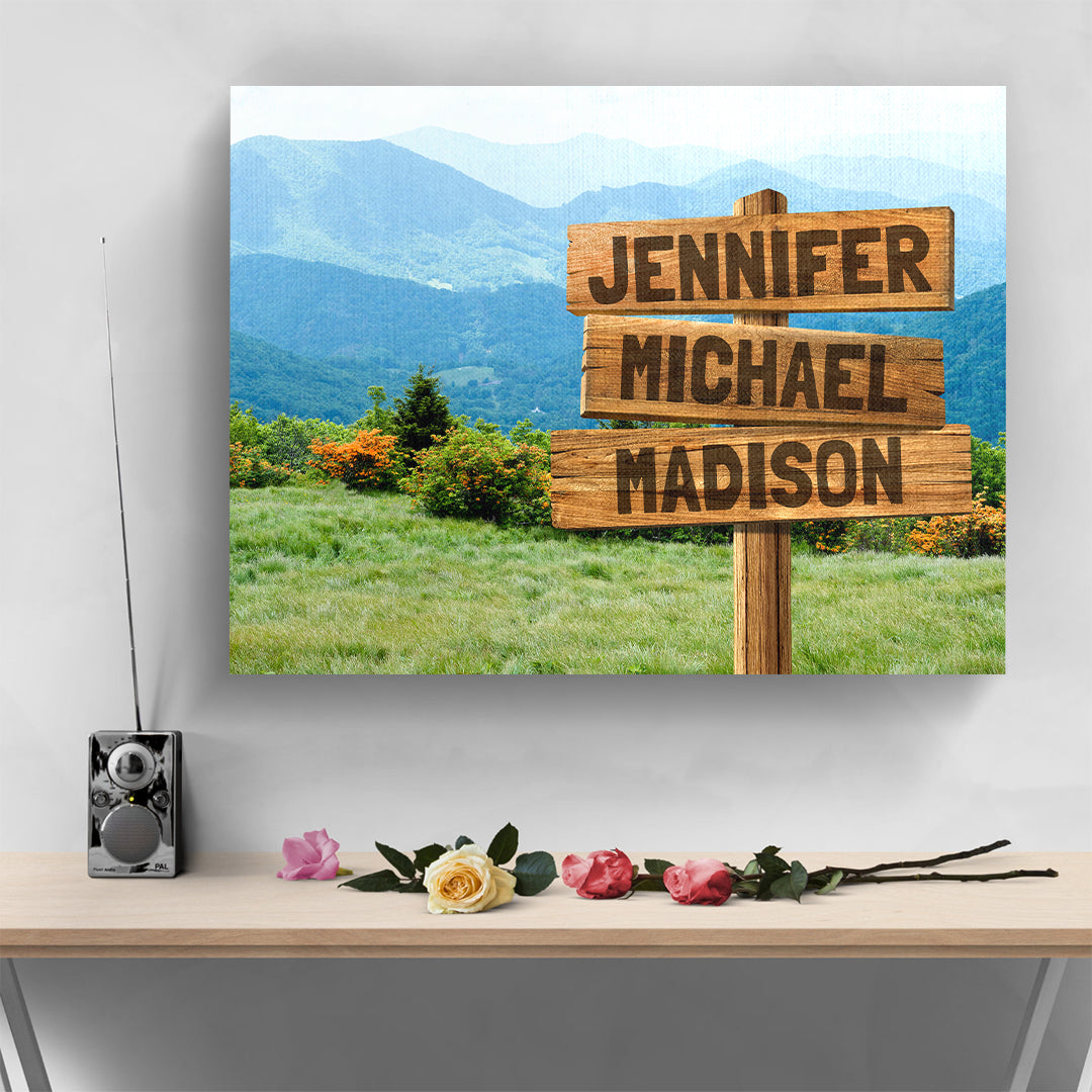 Mountains Multi-Names Personalized Premium Canvas