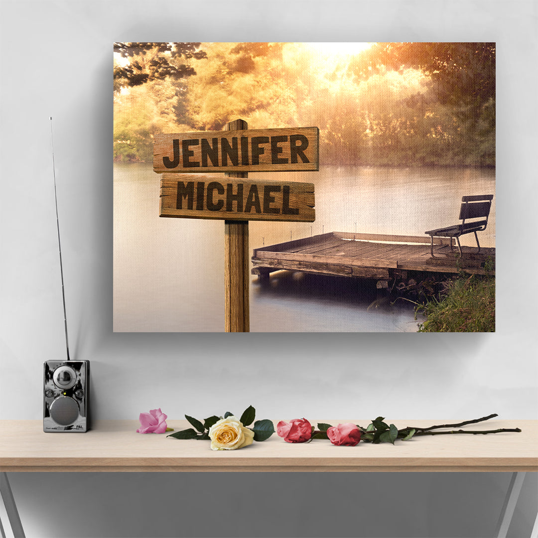 Lake Dock Multi-Names Personalized Premium Canvas