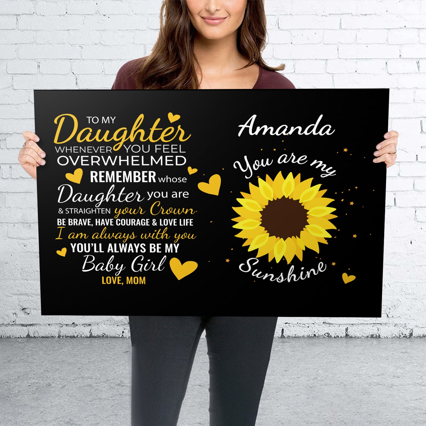 To My Daughter Personalized Premium Canvas