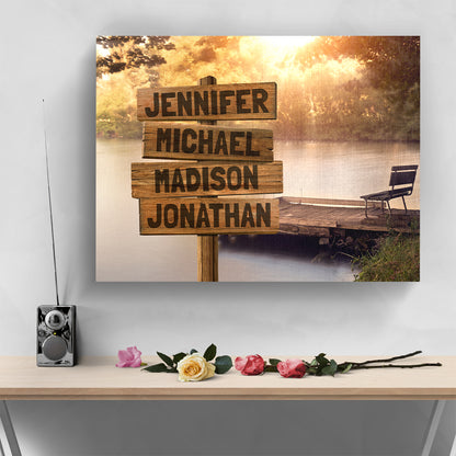 Lake Dock Multi-Names Personalized Premium Canvas