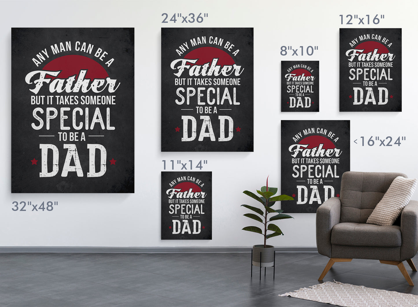 Any Man Can Be A Father Premium Canvas