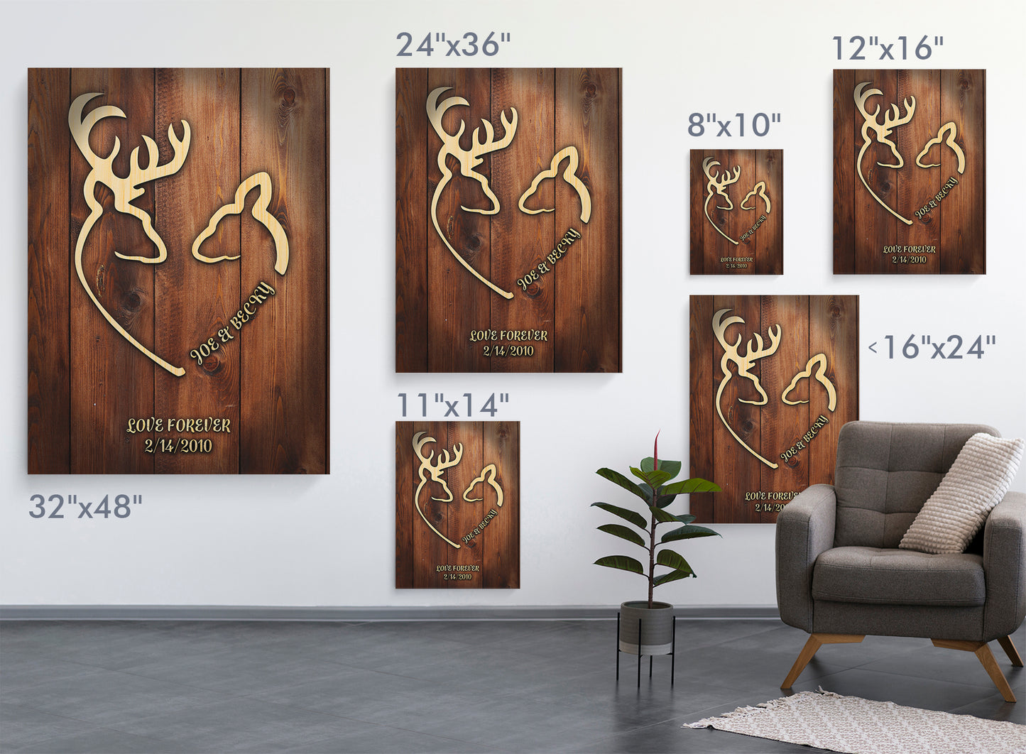 Buck and Doe Personalized Premium Canvas