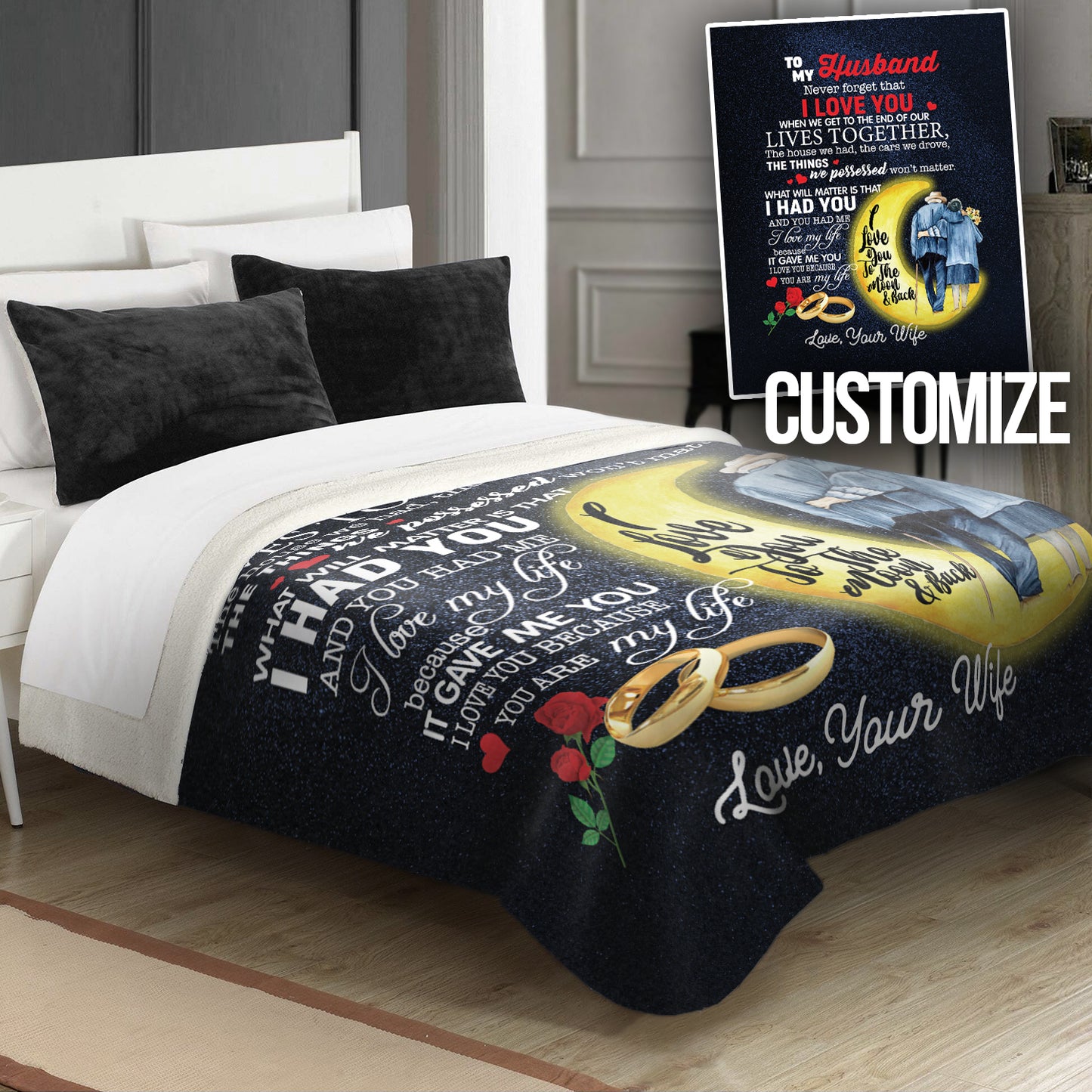 Surprise Your Husband Personalized Blanket