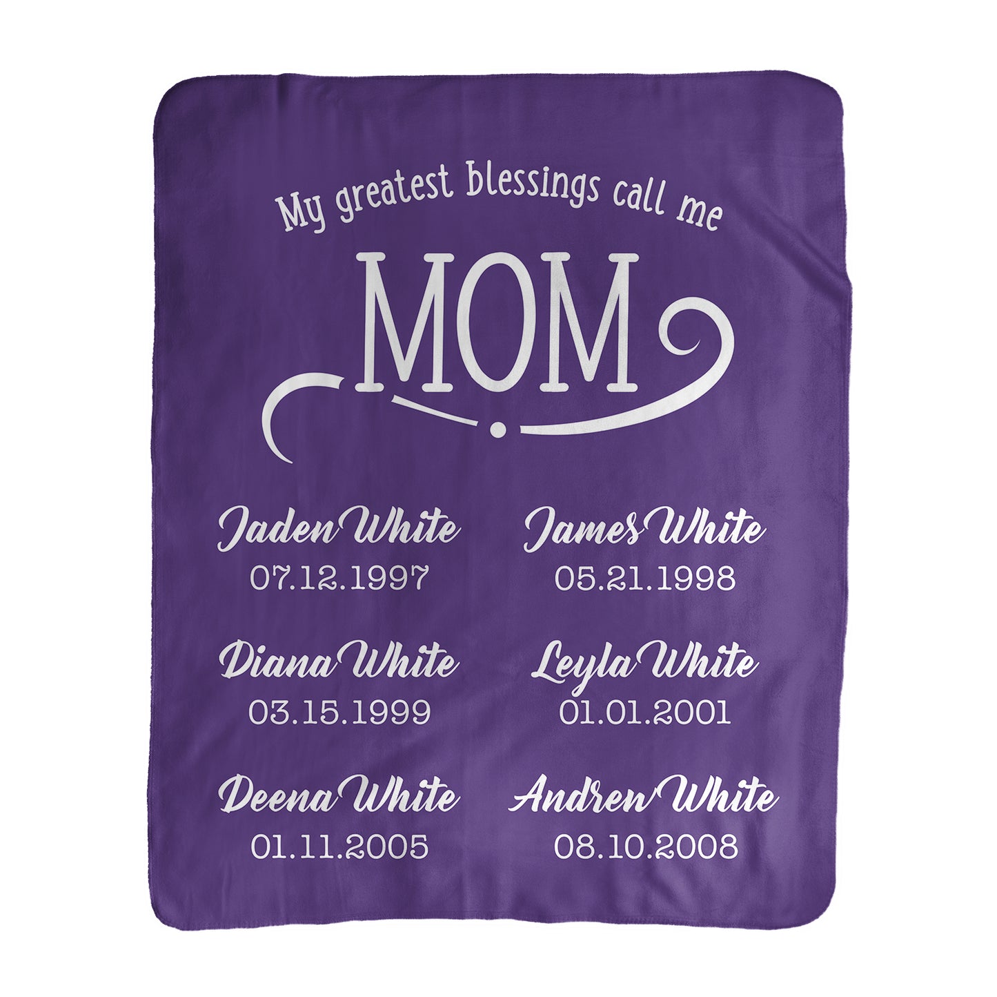 My Greatest Blessings Call Me Mom Personalized Blanket