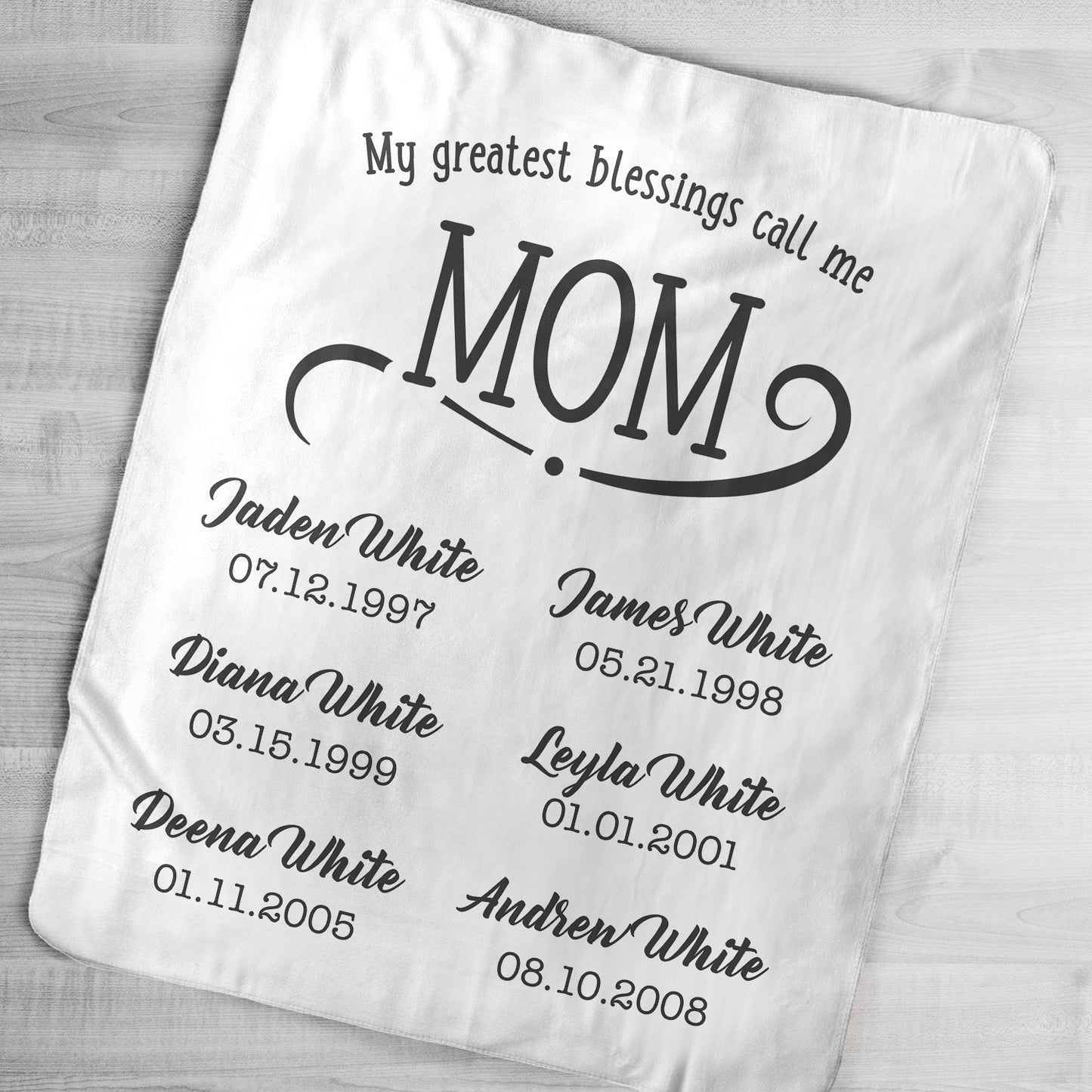 My Greatest Blessings Call Me Mom Personalized Blanket